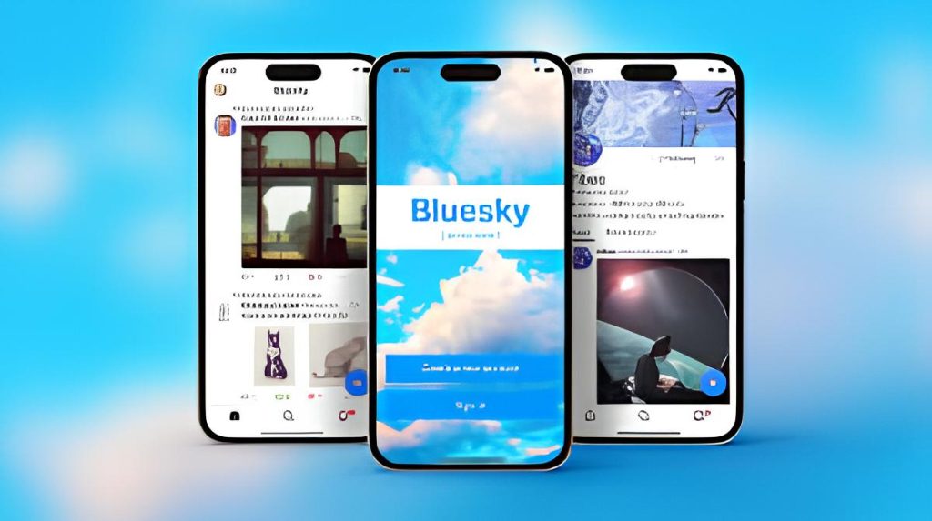 Foto aplikasi Bluesky yang kini jadi tempat pilihan lain selain X oleh Eraspace