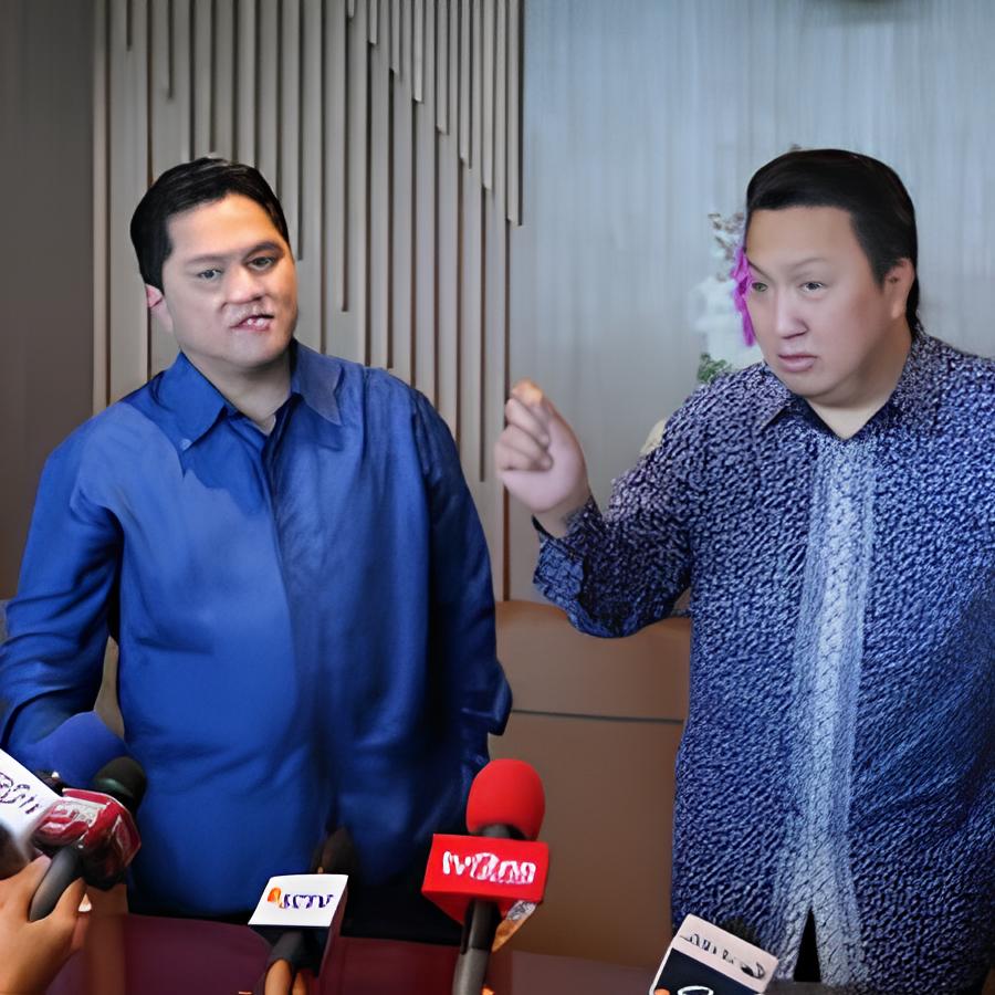 Foto Erick Thohir dan Boy Thohir, dua bersaudara yang terseret dalam dugaan korupsi di PT Pertamina oleh Fajarpos.com